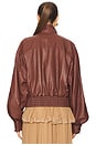 view 4 of 5 Leather Biker Jacket in Rosewood