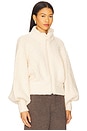 view 3 of 5 JAQUETA BOMBER BOUCLÉ in Chalk