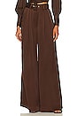 view 1 of 4 Silk Tuck Pant in Chocolate