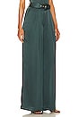 view 2 of 4 Silk Tuck Pant in Dark Green