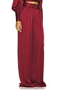 view 2 of 6 Silk Tuck Pant in Burgundy