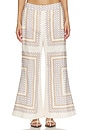 view 1 of 6 Cropped Flare Pant in Cream & Navy Geo