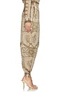 view 3 of 6 PANTALON LUNA in Olive Perla Paisley