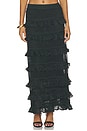 view 1 of 6 FALDA VALIANT FRILL MIDI  in Metallic Bottle Green