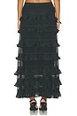 view 4 of 6 FALDA VALIANT FRILL MIDI  in Metallic Bottle Green