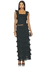 view 5 of 6 FALDA VALIANT FRILL MIDI  in Metallic Bottle Green