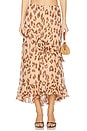view 1 of 6 Illuminate Asymmetric Skirt in Peach Leopard