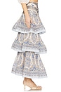 view 3 of 6 Tiered Pleated Skirt in Blue Paisley
