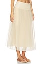 view 2 of 6 Tulle Dot Midi Skirt in Cream