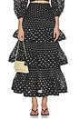 view 1 of 6 PLEATED TIERED スカート in Black Dot