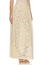 view 2 of 6 Lace Gathered Maxi Skirt in Cream