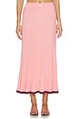 view 1 of 6 Contrast Rib Midi Skirt in Soft Pink Multi