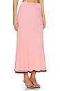 view 2 of 6 Contrast Rib Midi Skirt in Soft Pink Multi