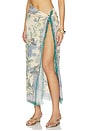 view 3 of 6 Printed Cotton Pareo in Cream Floral