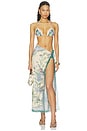 view 5 of 6 Printed Cotton Pareo in Cream Floral