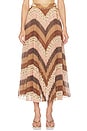 view 1 of 6 Sunray Pleated Skirt in Chevron Chocolate