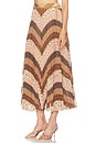 view 3 of 6 Sunray Pleated Skirt in Chevron Chocolate
