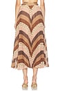 view 4 of 6 Sunray Pleated Skirt in Chevron Chocolate