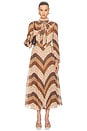 view 5 of 6 Sunray Pleated Skirt in Chevron Chocolate
