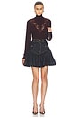 view 5 of 6 Denim Frill Mini Skirt in Onyx Blue