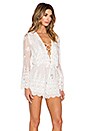 view 2 of 4 Lucia Silk Embroidered Romper in Ivory