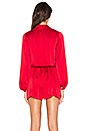 view 3 of 5 Sueded Silk Wrap Playsuit in Crimson