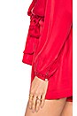view 5 of 5 Sueded Silk Wrap Playsuit in Crimson