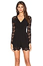 view 1 of 4 Crepe Lace Tuck Playsuit in Black
