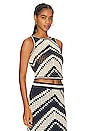 view 2 of 4 Chintz Crochet Tank in Cream & Navy