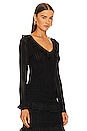 view 2 of 4 V-Neck Ruffle Top in Black