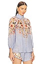 view 2 of 4 Lexi Billow Blouse in Blue Palm