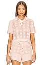 view 1 of 4 Waverly Polo Top in Dusty Pink