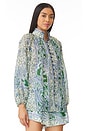 view 2 of 4 Ottie Billow Blouse in Green Paisley