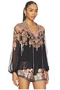 view 2 of 4 Petite Illustration Billow Blouse in Black Paisley