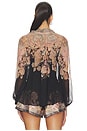 view 3 of 4 Petite Illustration Billow Blouse in Black Paisley
