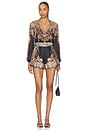 view 4 of 4 Petite Illustration Billow Blouse in Black Paisley