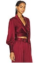 view 2 of 4 Silk Wrap Top in Burgundy