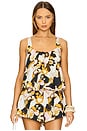 view 1 of 4 Maxine Cropped Cami in Yellow Kaleidoscope Floral