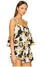 view 2 of 4 Maxine Cropped Cami in Yellow Kaleidoscope Floral