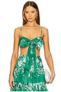 view 1 of 5 EVERLEY DRAPED BOW ブラレット in Green Watercolour Floral