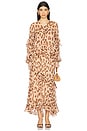 view 4 of 4 Illuminate V Neck Flutter Top in Peach Leopard