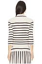 view 3 of 4 Illuminate Stripe Polo in Cream & Chocolate