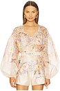 view 1 of 4 Illuminate Drawn Blouse in Ivory Tropical