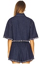 view 3 of 4 Rhiannon Fringe Denim Shirt in Atlantic