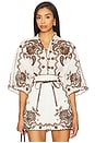 view 1 of 5 Ascension Embroidered Shirt in Ivory & Chocolate