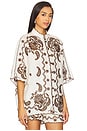 view 2 of 5 Ascension Embroidered Shirt in Ivory & Chocolate