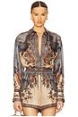 view 1 of 4 Ascension Manstyle Shirt in Blue & Cream Indienne Floral