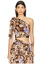 view 1 of 5 Coco Crop Bodice Top in Chocolate Multi Floral