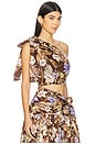 view 2 of 5 Coco Crop Bodice Top in Chocolate Multi Floral