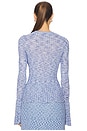 view 3 of 5 Mouline Long Sleeve Top in Blue Multi